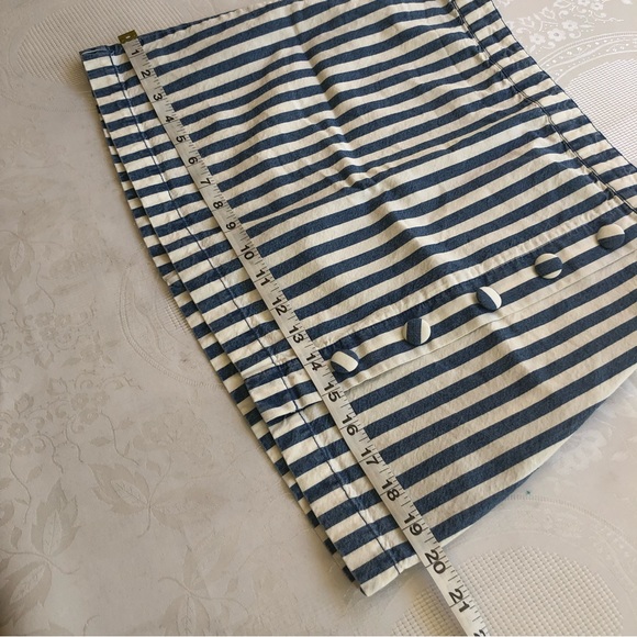 Forever 21 Women’s Size M Blue/White Stripes Mini Short Skirt Side Zip Casual - Picture 15 of 16